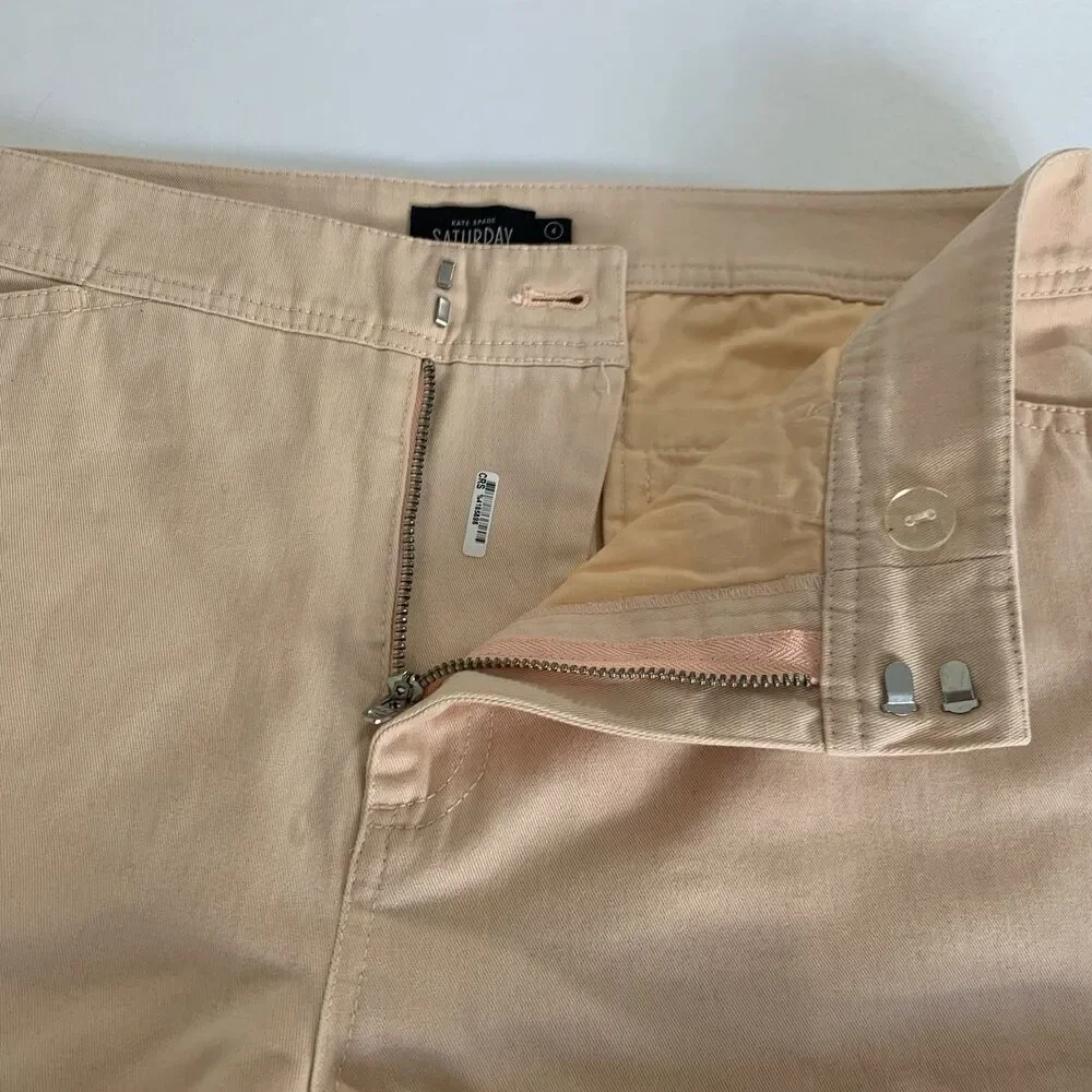 Kate Spade Saturday Pant Women 4 Pastel Pink Peach‎ Pockets Chino Career Office